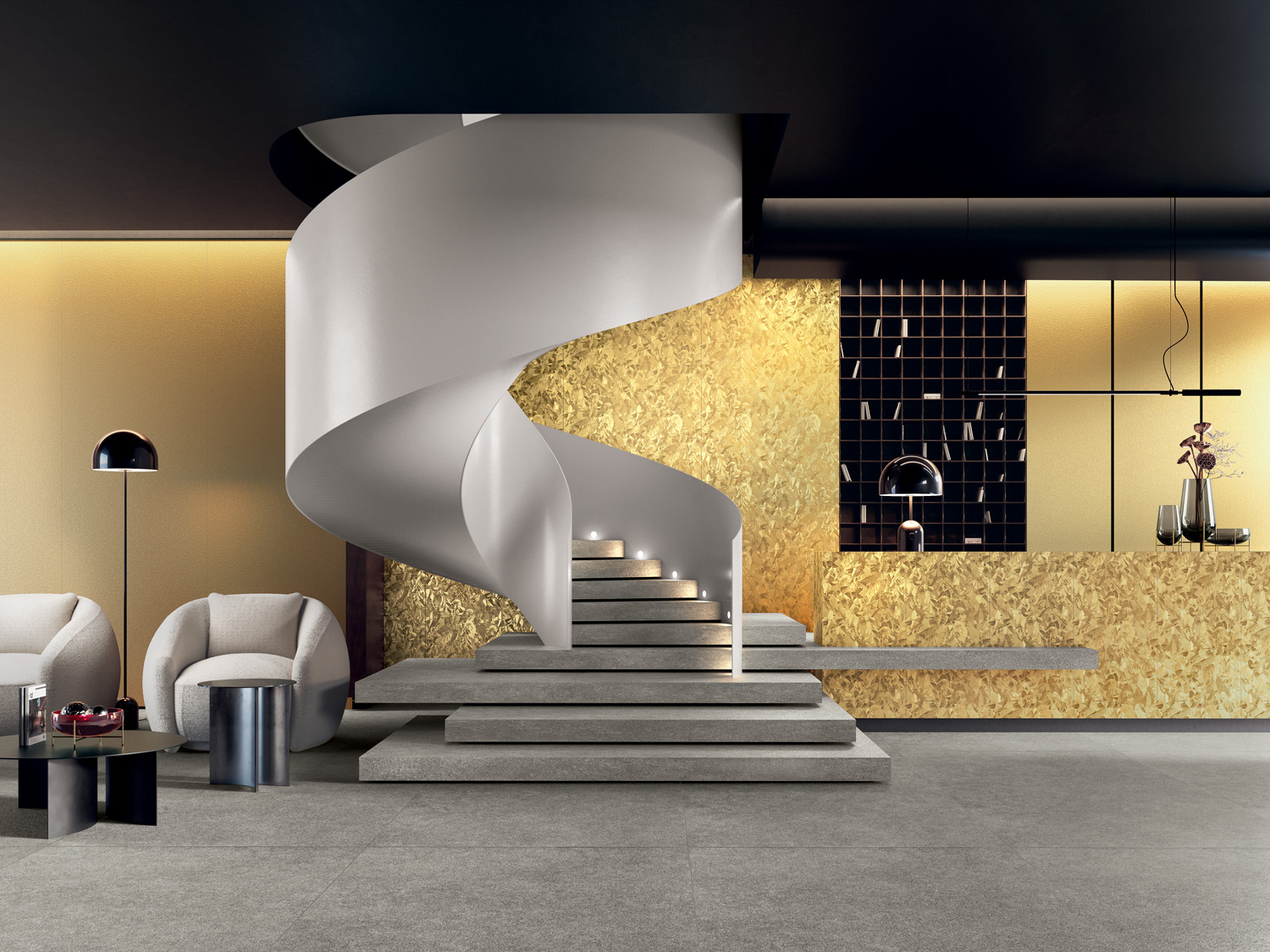 Cotto D`Este Wonderwall Golden Slab Piękna złota płytka na ściany do wnętrz premium